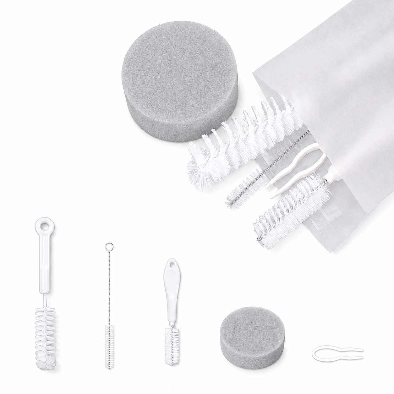 Cleaning kit for pet water fountain maintenance